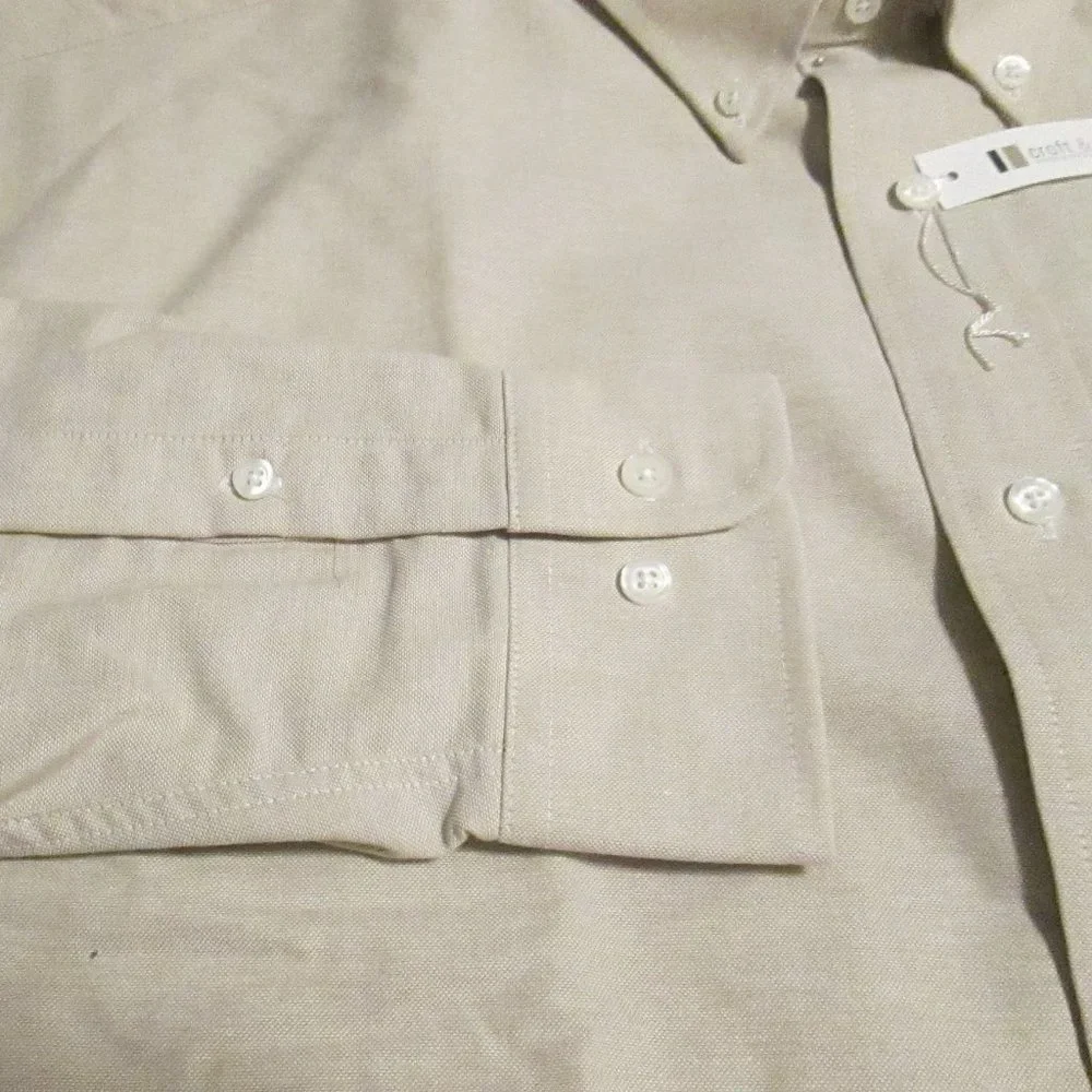 🎈 #SOLD# CROFT & BARROW MEN’S TAN/BEIGE DRESS SHIRT – 17/36 NEW 🎈 - Picture 6 of 15